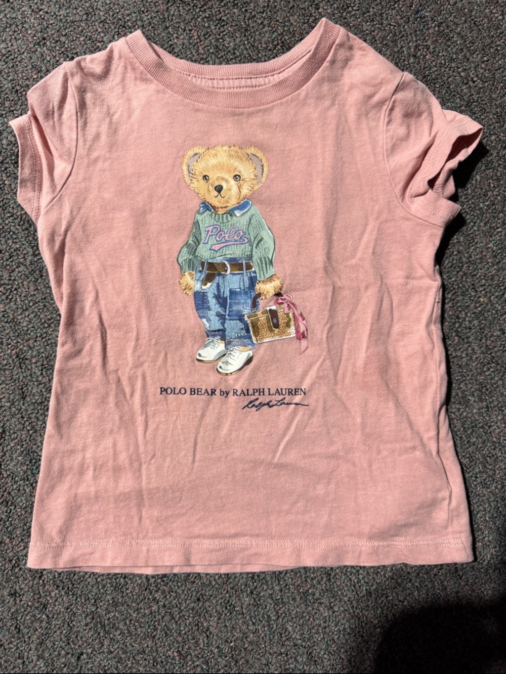 Polo by Ralph Lauren Pink Tee with Polo Bear Graphic